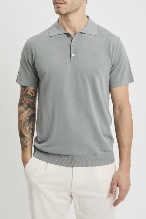 Polo manica corta in cotone crepè