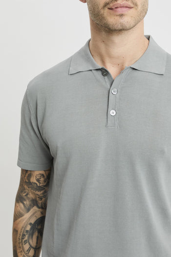 Polo manica corta in cotone crepè - 6