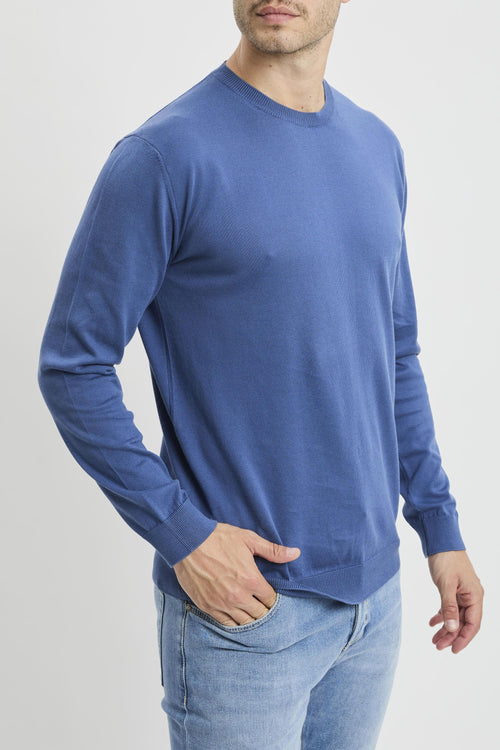 Maglia girocollo a manica lunga in cotone