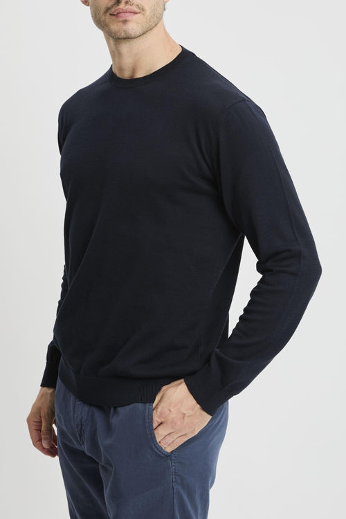 Maglia girocollo a manica lunga in cotone