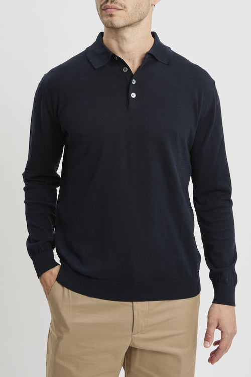 Polo manica lunga in cotone Giza