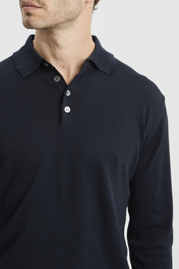 Polo manica lunga in cotone Giza - 7