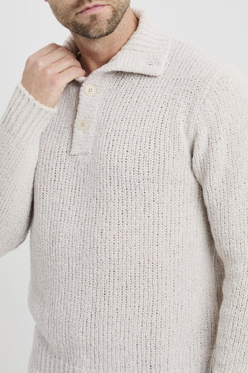 Lupetto in lana rasata con bottoni sul collo - 4