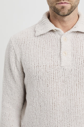 Lupetto in lana rasata con bottoni sul collo - 5