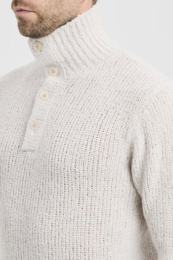 Lupetto in lana rasata con bottoni sul collo - 7