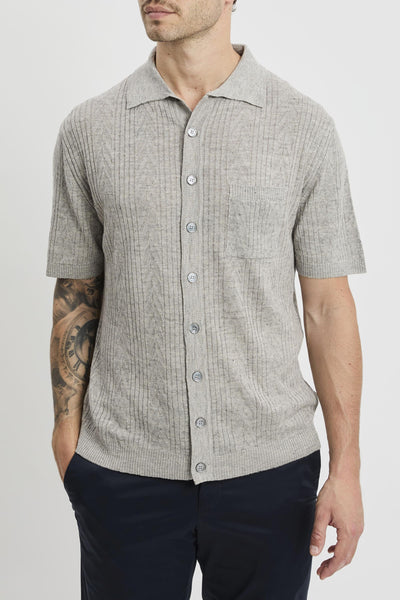Overshirt in cotone misto lino