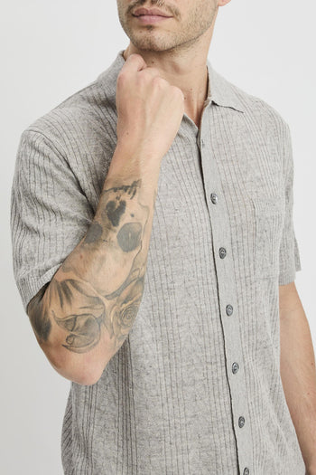 Overshirt in cotone misto lino - 3