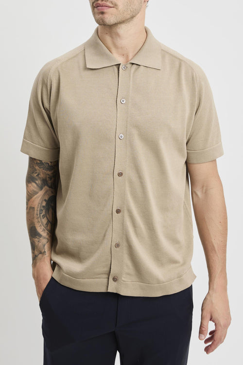Overshirt in cotone con manica corta