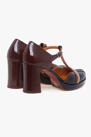 Decolletè aperto ai lati in vernice con T-bar e tacco 70 mm - 3