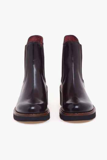 Tronchetto chelsea in pelle con suola in gomma extra light e tacco 45 mm - 5