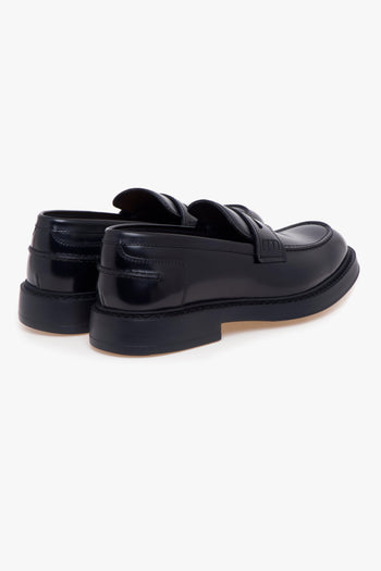 Mocassino penny in pelle spazzolata con suola in gomma - 3