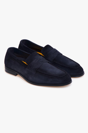 Mocassino penny in camoscio con suola in gomma - 2