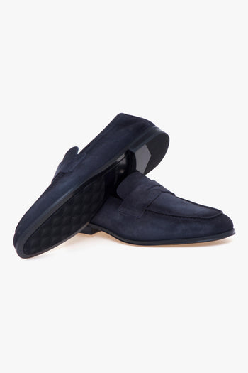 Mocassino penny in camoscio con suola in gomma - 4