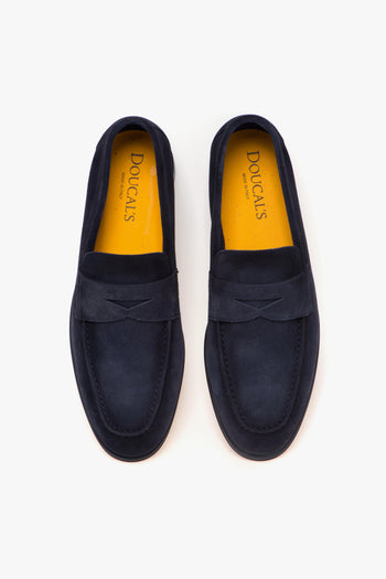 Mocassino penny in camoscio con suola in gomma - 5