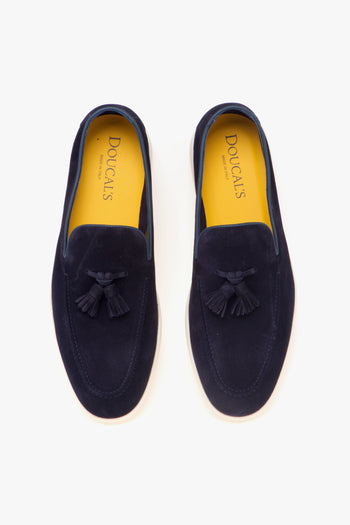 Mocassino tassel in camoscio con fondo gomma - 5