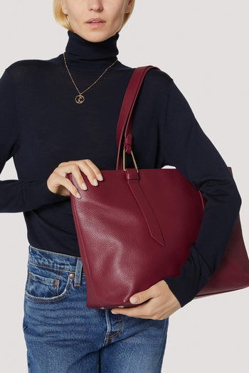 Borsa shopping Malory Large in pelle martellata - 4