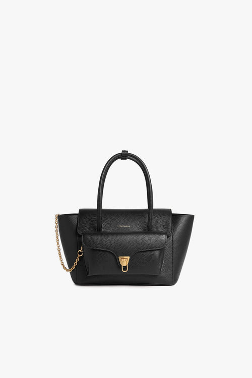 Borsa a mano Double Beat Medium in pelle martellata con tracolla