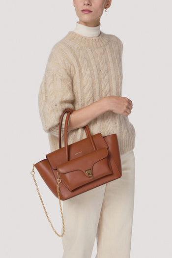 Borsa a mano Double Beat Medium in pelle martellata con tracolla - 6
