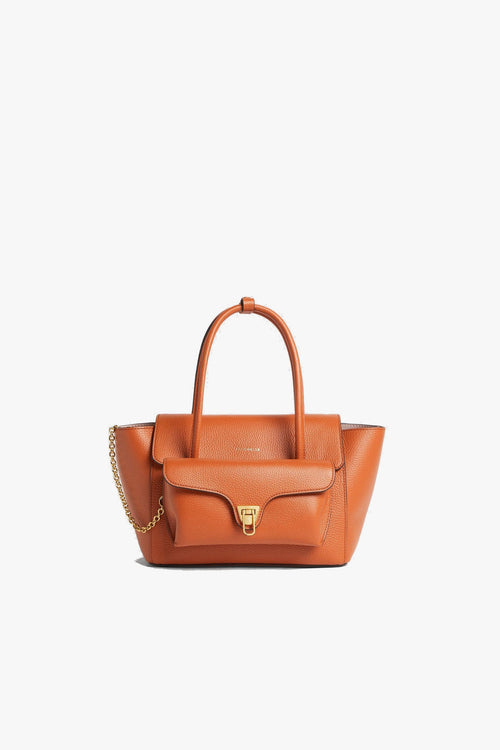 Borsa a mano Double Beat Medium in pelle martellata con tracolla