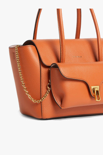 Borsa a mano Double Beat Medium in pelle martellata con tracolla - 5