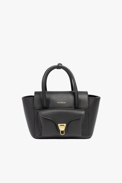 Borsa a mano Double Beat Small in pelle martellata con tracolla