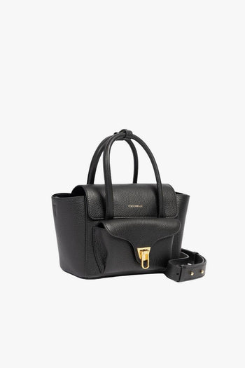 Borsa a mano Double Beat Small in pelle martellata con tracolla - 2