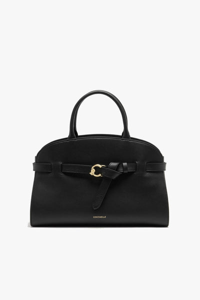 Borsa a mano Sabine Medium in pelle con tracolla NOIR