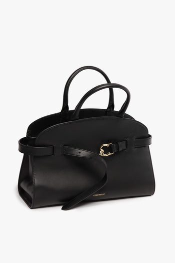 Borsa a mano Sabine Medium in pelle con tracolla NOIR - 5