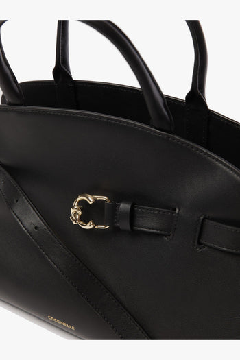 Borsa a mano Sabine Medium in pelle con tracolla NOIR - 6
