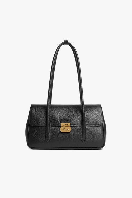 Borsa a spalla C-Me Lock Large in pelle martellata