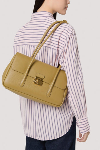 Borsa a spalla C-Me Lock Large in pelle martellata - 6