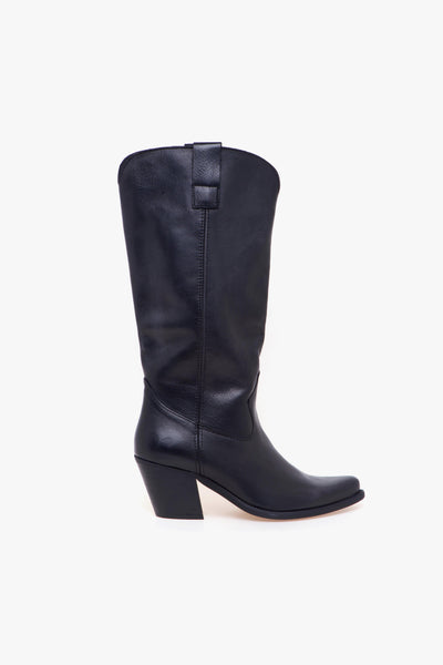 Stivale texano in pelle lavata con tacco 65 mm