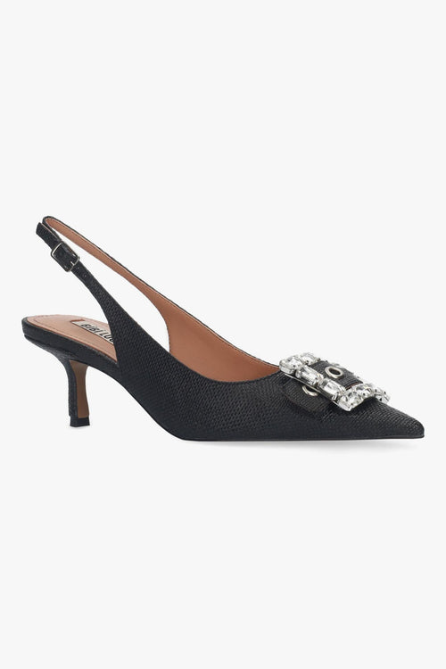 Decolletè slingback in rafia con maxi fibbia - 2