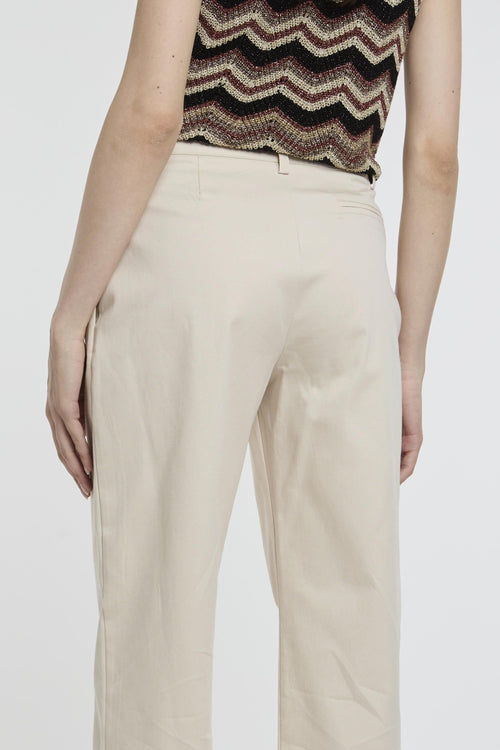 Pantalone dritto in cotone con pinces - 2