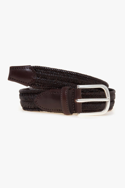 Cintura in pelle intrecciata ed elasticizzata