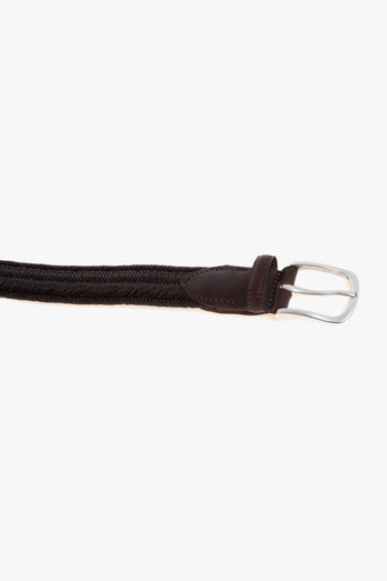 Cintura in pelle intrecciata ed elasticizzata - 5