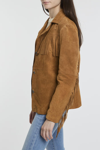 Giubbotto in suede con frange - 4