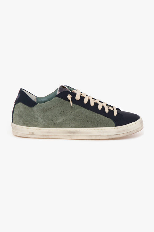 Sneaker John in camoscio e pelle gommata