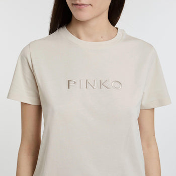 T-shirt in cotone con logo ricamato - 6