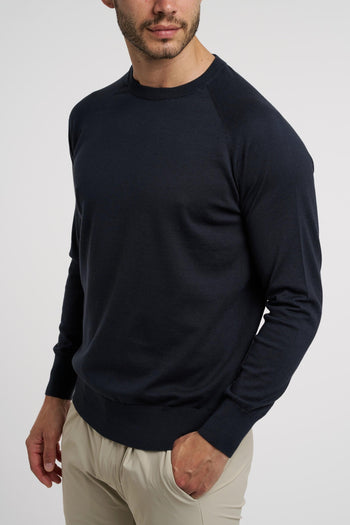 Maglia a girocollo a costa inglese con manica lunga - 2