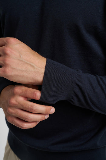 Maglia a girocollo a costa inglese con manica lunga - 5