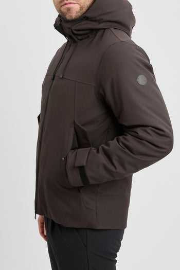 Giubbino imbottito in tessuto tecnico con cappuccio - 4