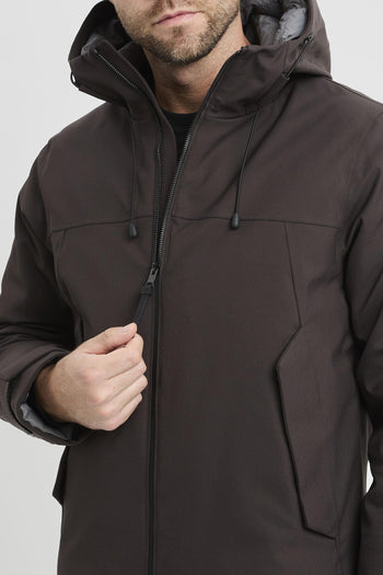 Giubbino imbottito in tessuto tecnico con cappuccio - 8