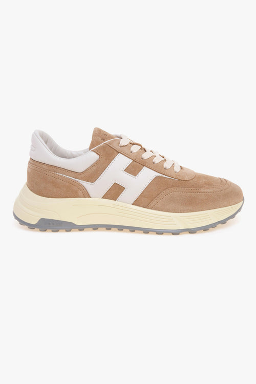 Sneaker Hyperlight in camoscio e pelle SABBIA