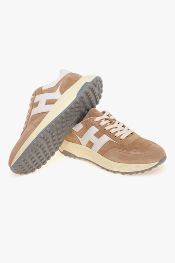 Sneaker Hyperlight in camoscio e pelle SABBIA - 4