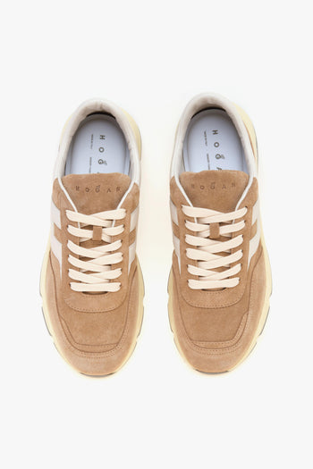 Sneaker Hyperlight in camoscio e pelle SABBIA - 5