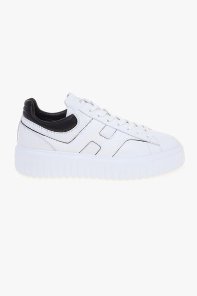 Sneaker H-Stripes in pelle con rifiniture nere