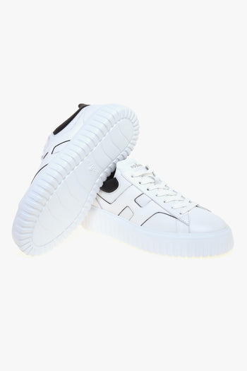 Sneaker H-Stripes in pelle con rifiniture nere - 4