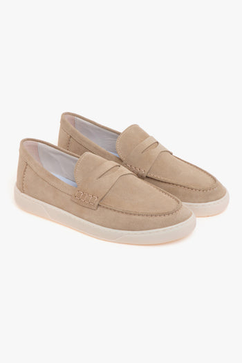 Mocassino H647 in camoscio con suola in gomma - 2