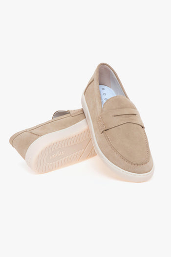 Mocassino H647 in camoscio con suola in gomma - 4